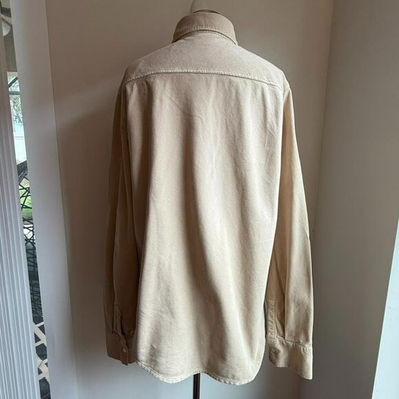 Laura Ashley Vintage Beige Corduroy Button-Up Shirt Made in Portugal L - Picture 4 of 7